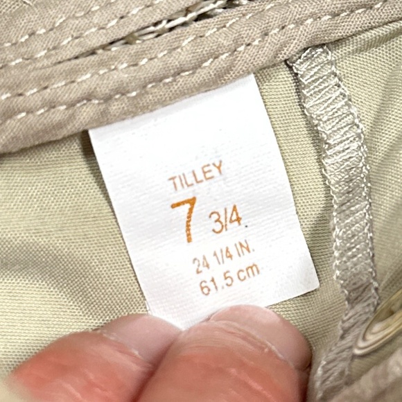 Tilley Airflo LTM3 Nylon Tan Made in Canada Hiking Brim Sun Hat Unisex 7 3/4 - Picture 12 of 13